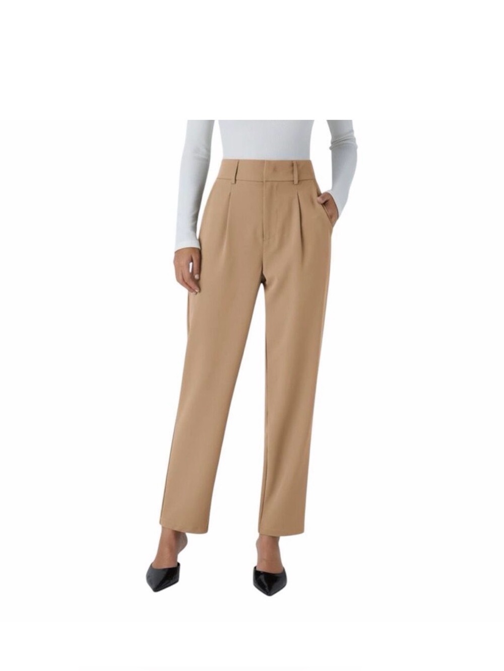NEW Halara Khaki High Waisted Pocket Tapered  Work Pants Medium